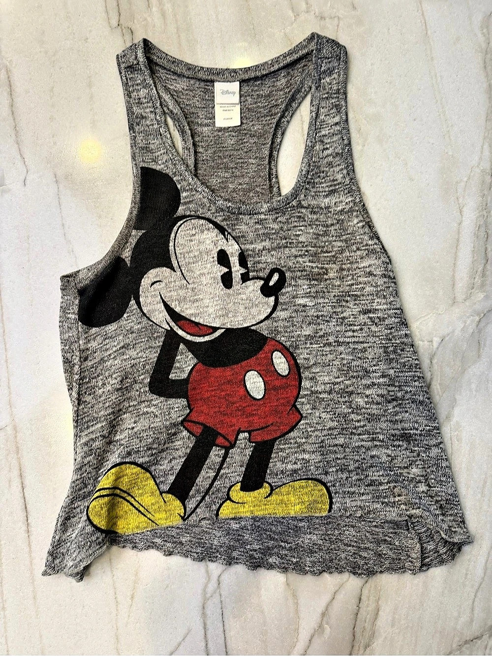 Disney Mickey Mouse Graphic Racerback Tank in Gray Size XL Like New